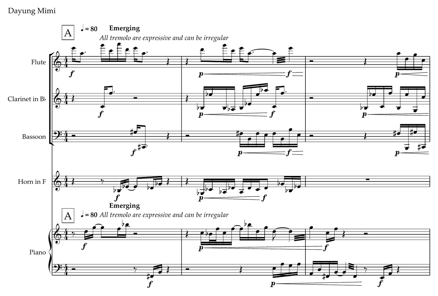 The opening page of the score of Dayung Mimi