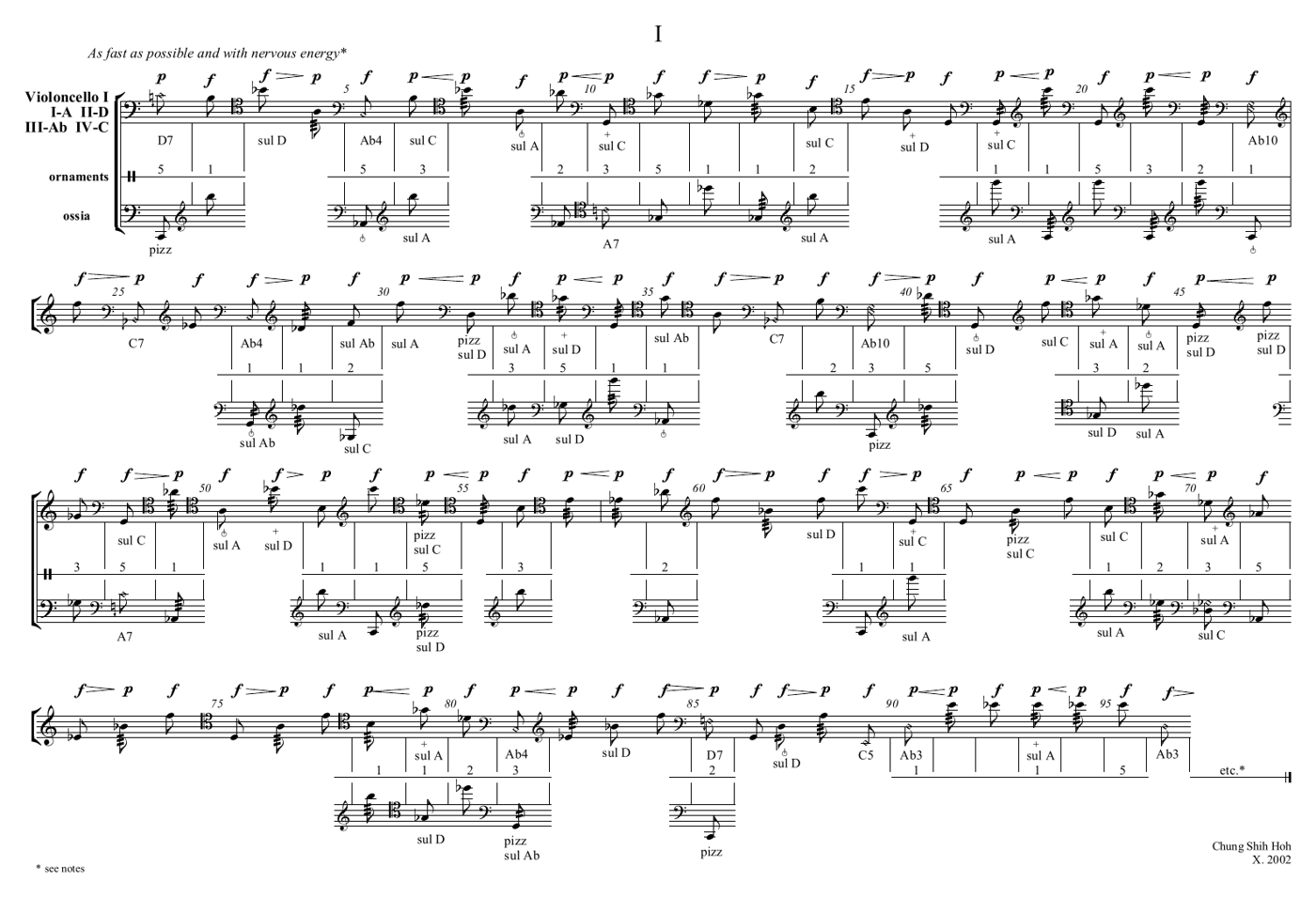 A page of the score of Eavesdropping...Ives Dropping...Dropping Ives