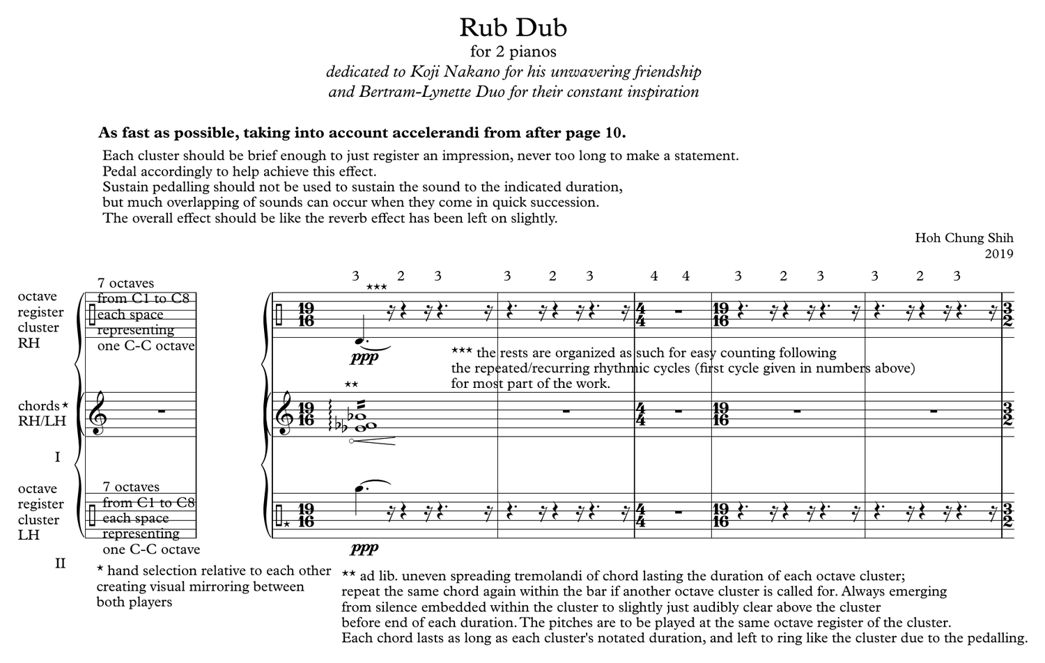 The opening page of the score of Rub Dub